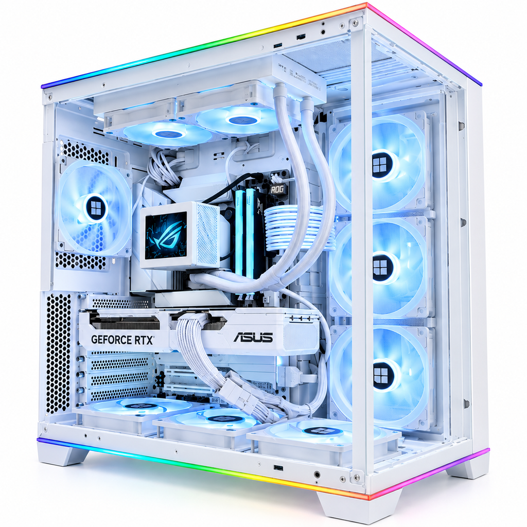 Lian Li 011 RGB AMD Ryzen 7 9800X3D 32GB DDR5 2TB SSD NIVIDA RTX 5070 GRAPHICS CARD