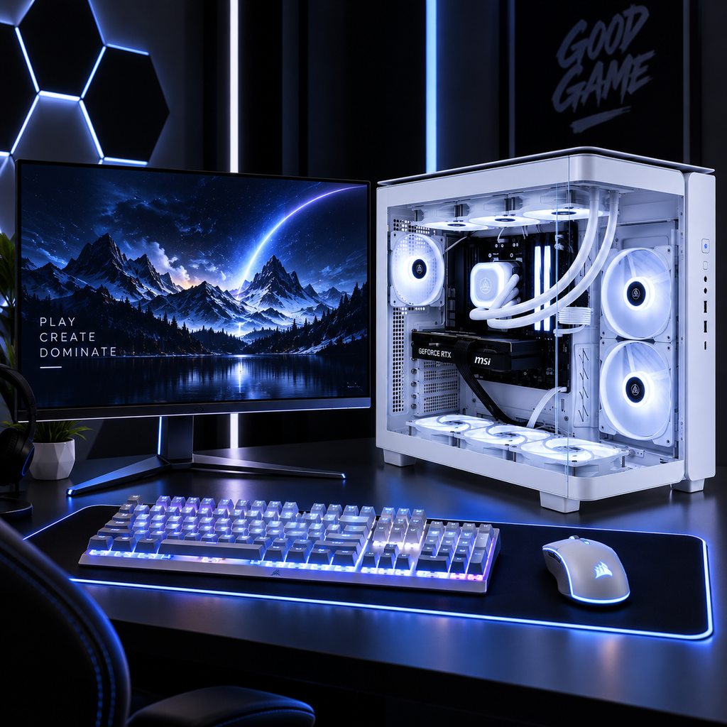 Custom King 95 Gaming PC Ryzen 5 7500X3D 16 GB DDR5 RAM 1 TB SSD NIVIDA RTX 5060 GRAPHICS